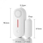 WiFi Door Window Sensor Alarm: WiFi Door Sensor with App Alerts, 120 dB Siren,Timed Arming and Disarming, Pool Alarm for Kids Safety, Window Alarm Compatible with Alexa Google Assistant (1pack)
