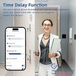 Erdiegle WiFi Door/Window Alarm Sensor with App 2.4Ghz(with Timer Arm and Disarm/Time Delay) Sound Adjustable Work with Alexa Google Assistant for Home Security Bussiness Burglar Alert (2)