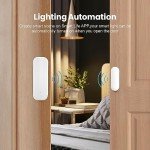 WiFi Door Sensor Window Detector: Smart Window Contact Sensor, Wireless Magnetic Door Open Detector with Free Notification Alerts, Compatible with Alexa Google Assistant (2-Pack)