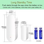 WiFi Door Window Sensor: Smart Contact Sensor with App Alerts, Door Open Detector Compatible with Alexa Google Assistant, Entry Detector Sensor for Home Security and Home Automation (4-Pack)