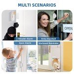Erdiegle WiFi Door/Window Alarm Sensor with App 2.4Ghz(with Timer Arm and Disarm/Time Delay) Sound Adjustable Work with Alexa Google Assistant for Home Security Bussiness Burglar Alert (2)