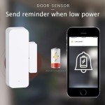 WiFi Door Sensor Window Detector: Smart Window Contact Sensor, Wireless Magnetic Door Open Detector with Free Notification Alerts, Compatible with Alexa Google Assistant (2-Pack)