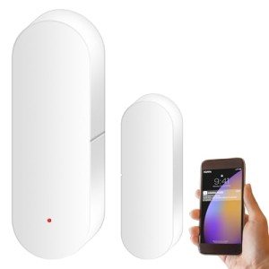 Asfrode WiFi Door Sensor, Intelligent Window Contact Sensor, Wireless Window Sensor Detector, Window Door Sensor with Alarm, Contact Sensor for Home Security, Compatible with Alexa, Google Assistant
