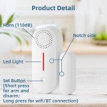 Erdiegle WiFi Door/Window Alarm Sensor with App 2.4Ghz(with Timer Arm and Disarm/Time Delay) Sound Adjustable Work with Alexa Google Assistant for Home Security Bussiness Burglar Alert (2)