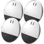 Eawfgtuw Ultra Slim Vibration Alarm Sensor for Windows & Doors 130dB Loud Siren Glass Break Detector Easy Install Home Security System No Wiring Required Black & Silver(4pcs)