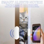 Asfrode WiFi Door Sensor, Intelligent Window Contact Sensor, Wireless Window Sensor Detector, Window Door Sensor with Alarm, Contact Sensor for Home Security, Compatible with Alexa, Google Assistant