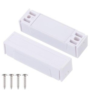 PATIKIL Surface Mount Wired N.C. Door Contact 5Pcs 0-100V/0.5Amp Magnetic Reed Switch for Home Alarm Security System, White