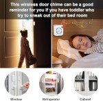 Door Chime Wireless Door Sensor SanJie Enter Alert Chimes for Business/Home with 5 adjustable volume 55 Ringtones 1000 Range,2 Plug-in Receiver 4 Magnetic sensors (White)
