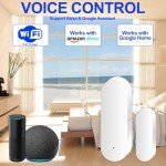 Asfrode WiFi Door Sensor, Intelligent Window Contact Sensor, Wireless Window Sensor Detector, Window Door Sensor with Alarm, Contact Sensor for Home Security, Compatible with Alexa, Google Assistant