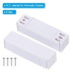 PATIKIL Surface Mount Wired N.C. Door Contact 5Pcs 0-100V/0.5Amp Magnetic Reed Switch for Home Alarm Security System, White