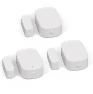 MOES Smart Door and Window Sensor, Wireless Detector for Alarm System and Smart Home, Compatible with Smart Life/MOES APP, Works with Alexa Google Home Voice Control, Requires MOES Gateway (3 Pack)