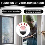 2pcs Window Vibration Alarm Sensor 130dB Siren Ultra Slim Window Alarms Glass Break Security Alert Alarm Sensors Window Vibration Alarms Stick on for Home Office Caravans Dorm Shed Doors Windows RV