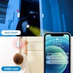 XNY Smart Wireless Door Window Sensor 2.4GHz WiFi Door Sensor for Home Security System with APP Notification, Open Door Detector