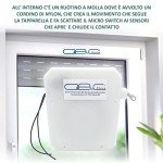 Glac Store® Roller Blind Sensor for Roller Shutters, Contact with Clamps or Wire with Pulley 3 Metres Made of Nylon, Universal for All Theft Alarms (with Connecting Wires)