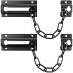 INBOF 2 Pack Door Chain Lock Black, Premium Door Chain Lock, Thickened Door Lock Chain with 12 Screws, Stainless Steel Chain Locks for Inside Door
