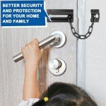 INBOF 2 Pack Door Chain Lock Black, Premium Door Chain Lock, Thickened Door Lock Chain with 12 Screws, Stainless Steel Chain Locks for Inside Door