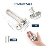 Door Chain Lock with Swing Bar Security for Front Door – Brushed Nickel Finish, Anti-Theft Zinc Alloy Door Guard, Easy Installation for Home and Hotel Wooden Doors