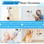 INBOF 2 Pack Door Chain Lock Black, Premium Door Chain Lock, Thickened Door Lock Chain with 12 Screws, Stainless Steel Chain Locks for Inside Door