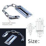 Lsgoodcare 5Sets Portable Stainless Steel Door Safety Guard Chain Security Bolt Locks Cabinet Latch DIY Home Tools Silver Hotel Anti-Theft Door Chain Inner Latch Buckle Hardware
