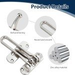 Door Chain Lock with Swing Bar Security for Front Door – Brushed Nickel Finish, Anti-Theft Zinc Alloy Door Guard, Easy Installation for Home and Hotel Wooden Doors