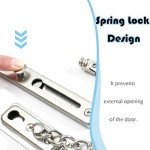 Safety Door Chain Lock Stainless Steel Internal Door Lock Security Anti Theft Latch Chain with Spring for Front Door Home Offices Hotel Apartment