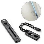 Security Door Chain, Door Chain, Security Door Chain, Steel Security Chain Lock for Door Chain Anti-Theft Door Windows (Black)