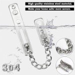 Stainless Steel Door Chain,Door Chain Stainless Steel Security Chain Lock Sliding Bolt Bolt Guard Safety Lock Door Chain Internal Door Lock for Hotel Home Living Motel Apartment Bedroom ,Silver