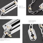 Lsgoodcare 5Sets Portable Stainless Steel Door Safety Guard Chain Security Bolt Locks Cabinet Latch DIY Home Tools Silver Hotel Anti-Theft Door Chain Inner Latch Buckle Hardware