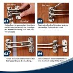 Door Chain Lock with Swing Bar Security for Front Door – Brushed Nickel Finish, Anti-Theft Zinc Alloy Door Guard, Easy Installation for Home and Hotel Wooden Doors