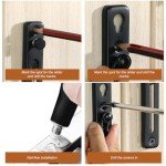 Door Chain Stainless Steel Door Security Chain with Screws and Nail Glue with Spring Anti-Theft Snap Lock for Home, Apartment, Hotels（1 Pack, Black）