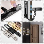Security Door Chain, Door Chain, Security Door Chain, Steel Security Chain Lock for Door Chain Anti-Theft Door Windows (Black)