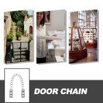 Homoyoyo Screen Door Chain Storm Door Chain Safety Door Chain for Stop Front Screen Door Opening Prevent Storm Damage Heavy Duty Security Lock Storm Wind Door Stopper Chain