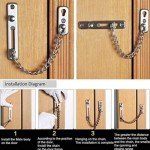 Stainless Steel Door Chain,Door Chain Stainless Steel Security Chain Lock Sliding Bolt Bolt Guard Safety Lock Door Chain Internal Door Lock for Hotel Home Living Motel Apartment Bedroom ,Silver
