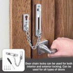 6 Pieces Door Chain No Drilling, Stainless Steel Door Chain, Abus Door Chain, Front Door, Door Chain Lock, Security Chain, Door Chain, Door Chain, Interior Door Chain, Front Door, for Home, Hotel,