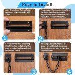INBOF 2 Pack Door Chain Lock Black, Premium Door Chain Lock, Thickened Door Lock Chain with 12 Screws, Stainless Steel Chain Locks for Inside Door