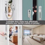 6 Pieces Door Chain No Drilling, Stainless Steel Door Chain, Abus Door Chain, Front Door, Door Chain Lock, Security Chain, Door Chain, Door Chain, Interior Door Chain, Front Door, for Home, Hotel,