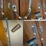 Lsgoodcare 5Sets Portable Stainless Steel Door Safety Guard Chain Security Bolt Locks Cabinet Latch DIY Home Tools Silver Hotel Anti-Theft Door Chain Inner Latch Buckle Hardware