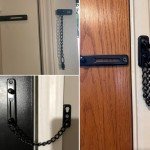 Door Chain Stainless Steel Door Security Chain with Screws and Nail Glue with Spring Anti-Theft Snap Lock for Home, Apartment, Hotels（1 Pack, Black）