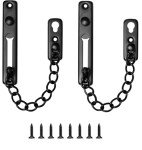 Pack of 2 Stainless Steel Door Chain, Door Chain Lock for Front Doors, Security Latch and Door Lock with Screws, Anti-Theft Protection for Hotel and Family