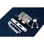 Nickel Plated 3 Lever Mortice Sash Lock Set