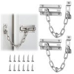 2 Pcs Door Chain, Door Lock, Door Chains for Front Door, Internal Door Lock, Door Chain Lock for Child Proof Latch Lock, Additional Privacy and Security for Home(Silver)