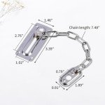 QUETTO 1 Pcs Door Security Chain Lock Limiter Chrome Plated Slide Restrictor Upvc Main Sliding Lock with Complete Fittings for Hotel Home Living Motel
