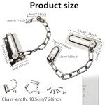 4 Pcs Door Chain, Door Chains for Front Door, Door Chain Lock, Door Guard Limiter Chrome Plated Slide, for Hotel Home Living Motel Apartment Bedroom Closet Bathroom Travel Safetyl Door Safety Chain ﻿