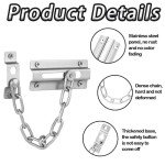 2 Pcs Door Chain, Door Lock, Door Chains for Front Door, Internal Door Lock, Door Chain Lock for Child Proof Latch Lock, Additional Privacy and Security for Home(Silver)