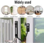 Pack of 2 Stainless Steel Door Chain, Door Chain Lock for Front Doors, Security Latch and Door Lock with Screws, Anti-Theft Protection for Hotel and Family