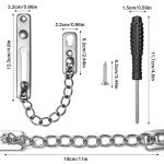 Bofanze 2 Pieces Security Door Chain Lock Door Chain Latch Door Chain Door Chain Front Door Window Door Chain with 8 Screws and 1 Screwdriver (Silver)