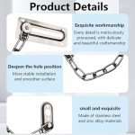 4 Pcs Door Chain, Door Chains for Front Door, Door Chain Lock, Door Guard Limiter Chrome Plated Slide, for Hotel Home Living Motel Apartment Bedroom Closet Bathroom Travel Safetyl Door Safety Chain ﻿