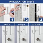 Door Chain, Door Security Chain, Door Chain, Safety Lock, Thickened Security Chain for Doors, Stainless Steel, Door Chain with Screws for Hotel Home Security - Easy to Install