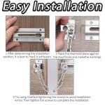 2 Pcs Door Chain, Door Lock, Door Chains for Front Door, Internal Door Lock, Door Chain Lock for Child Proof Latch Lock, Additional Privacy and Security for Home(Silver)