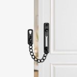 Pack of 2 Stainless Steel Door Chain, Door Chain Lock for Front Doors, Security Latch and Door Lock with Screws, Anti-Theft Protection for Hotel and Family